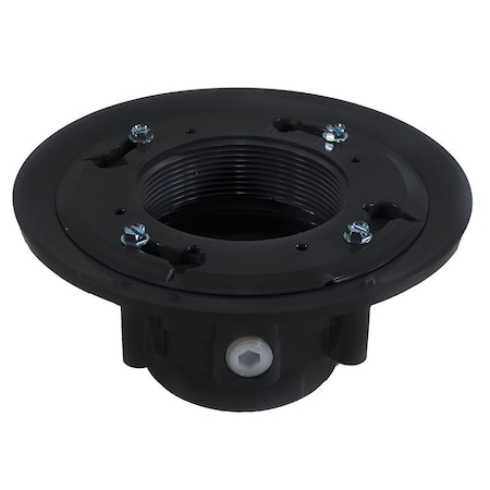 Jones Stephens 2in. x 3in. PVC Heavy Duty Drain Base with Clamping Ring and Primer Tap, for 3in. Spud D49800
